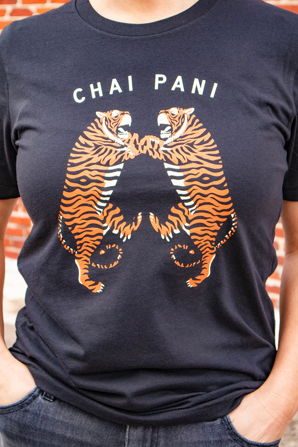 Chai Pani Tiger T-shirt in Black